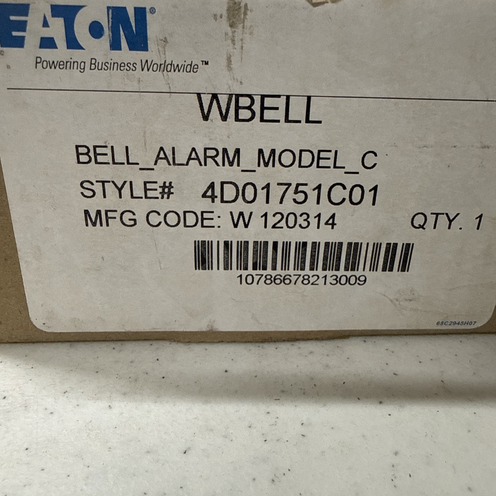 Eaton/Cutler-Hammer Bell Alarm 4D01751C01 WBE11 120 V. 50/60 Hz Model C new