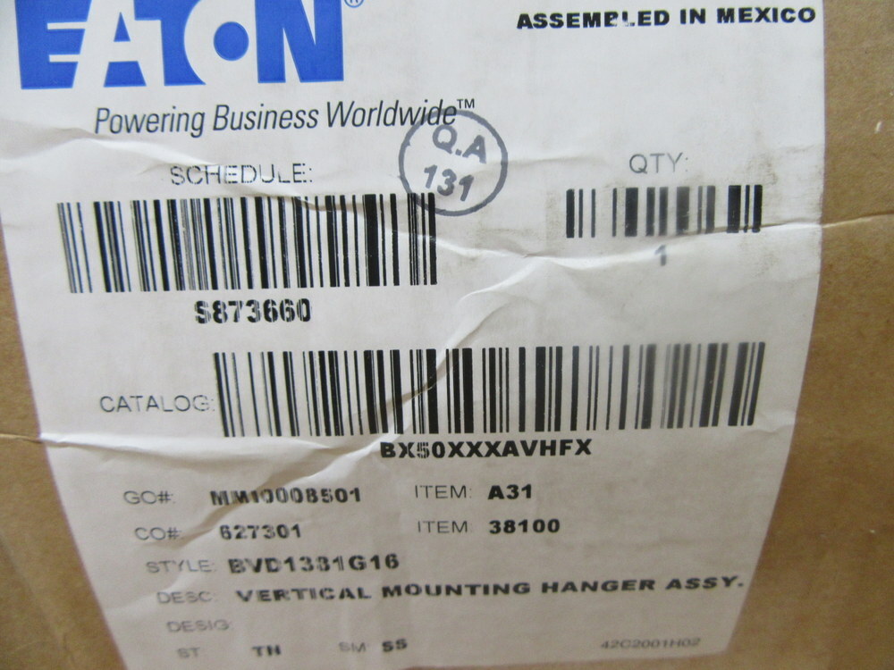 Cutler Hammer BX50XXXAVHFX Hanger Assembly BVD1331G16