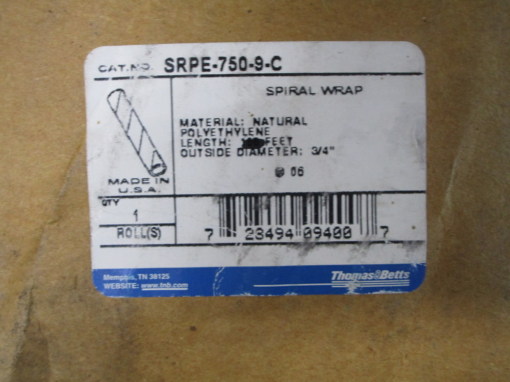 Thomas & Betts SPRE-750-9-C Spiral Wire Wrap SPRE7509C 60-1/2′