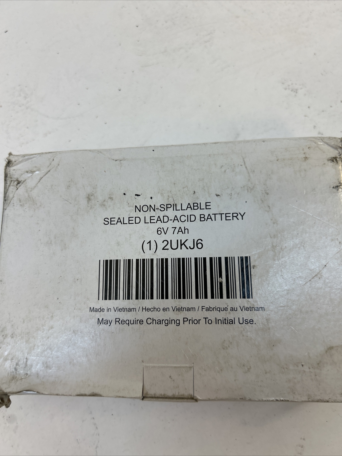 Zoro Select 2Ukj6 Battery, Sealed Lead Acid, 6V, 7Ah, Faston, Standards: Ur