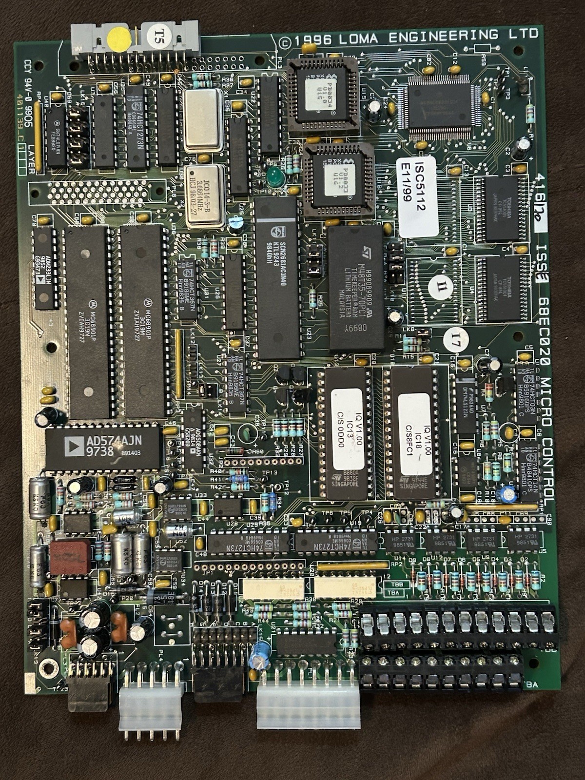 LOMA ENGINEERING 68EC020 MICRO CONTROL BOARD 416170 ISSE