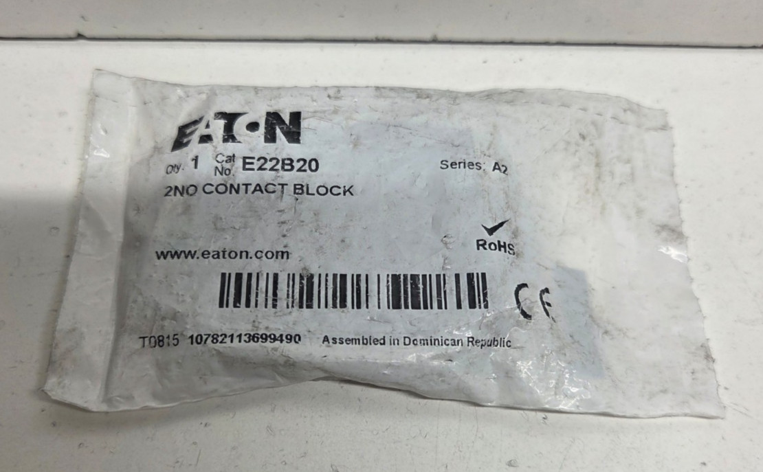 NEW IN BAG! EATON 2N.O. CONTACT BLOCK E22B20