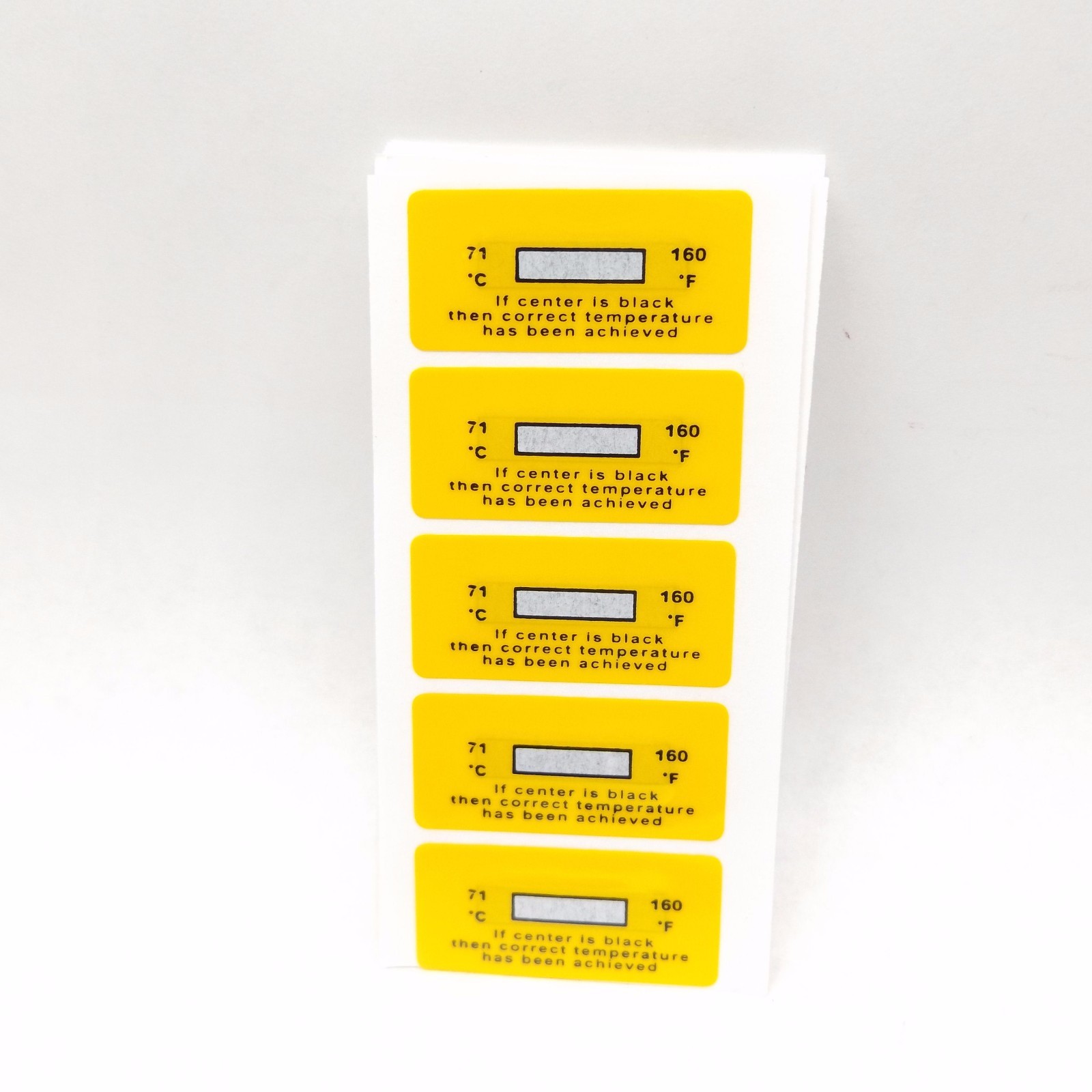50 PACK THERMOSTRIP 10-160 12002H 1-TEMP TEMPERATURE INDICATOR 160 F / 71 C