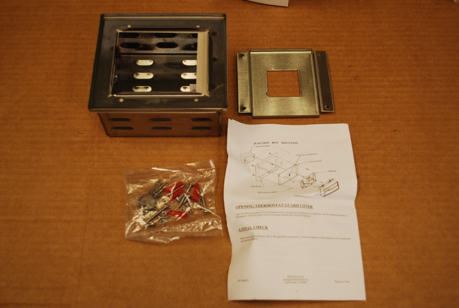 New, Free Ship, Universal locking thermostat guard cover, stainless steel