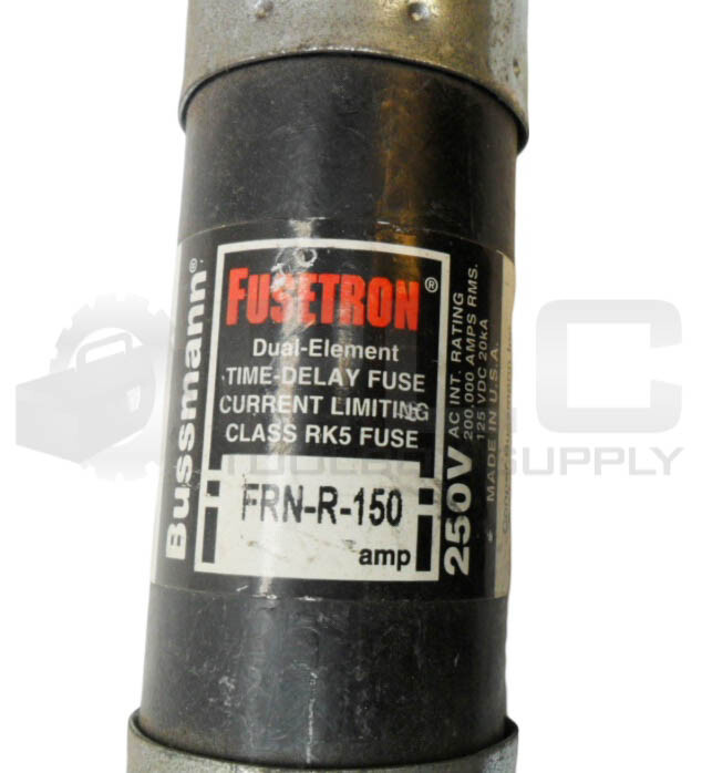LOT OF 2 BUSSMANN FRN-R-150 TIME DELAY DUAL ELEMENT FUSE 150A 250VAC