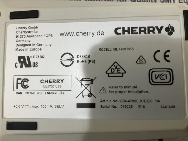 NEW Cherry USB Keypad Grey – G84-4700LUCDE-0 w/Warranty