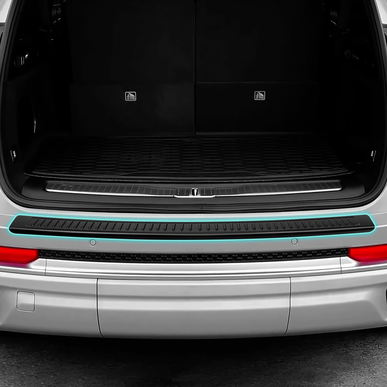 Rear Bumper Protector 2021-2025 Grand Cherokee L Matte Black Hugeek 2021-2024