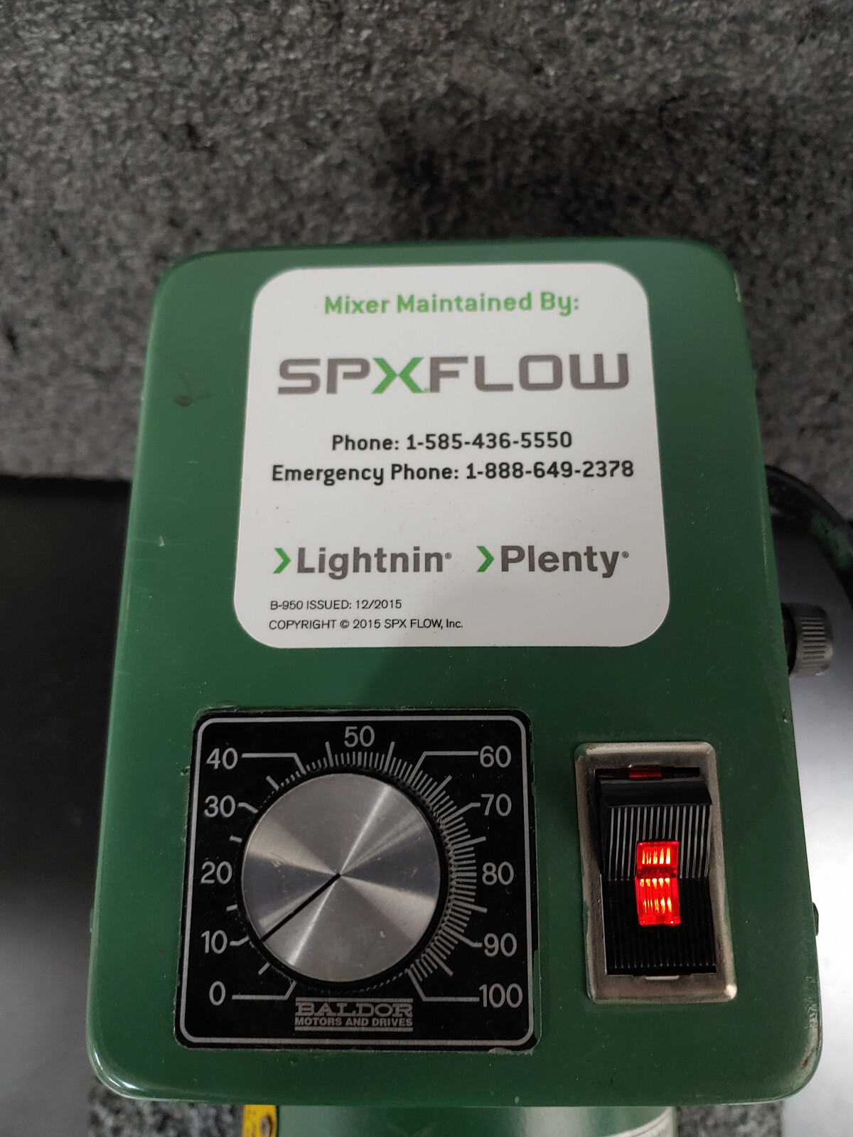 SPXFLOW Lightnin EV5L25M Mixer with BALDOR Motor