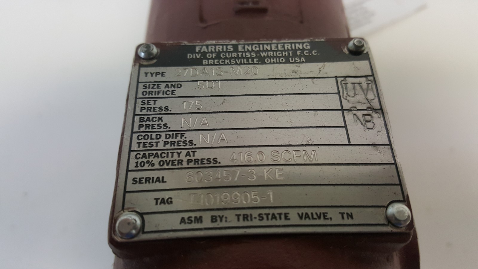 NEW OLD STOCK! FARRIS 1/2″ PRESSURE RELIEF VALVE 27DA13-M20