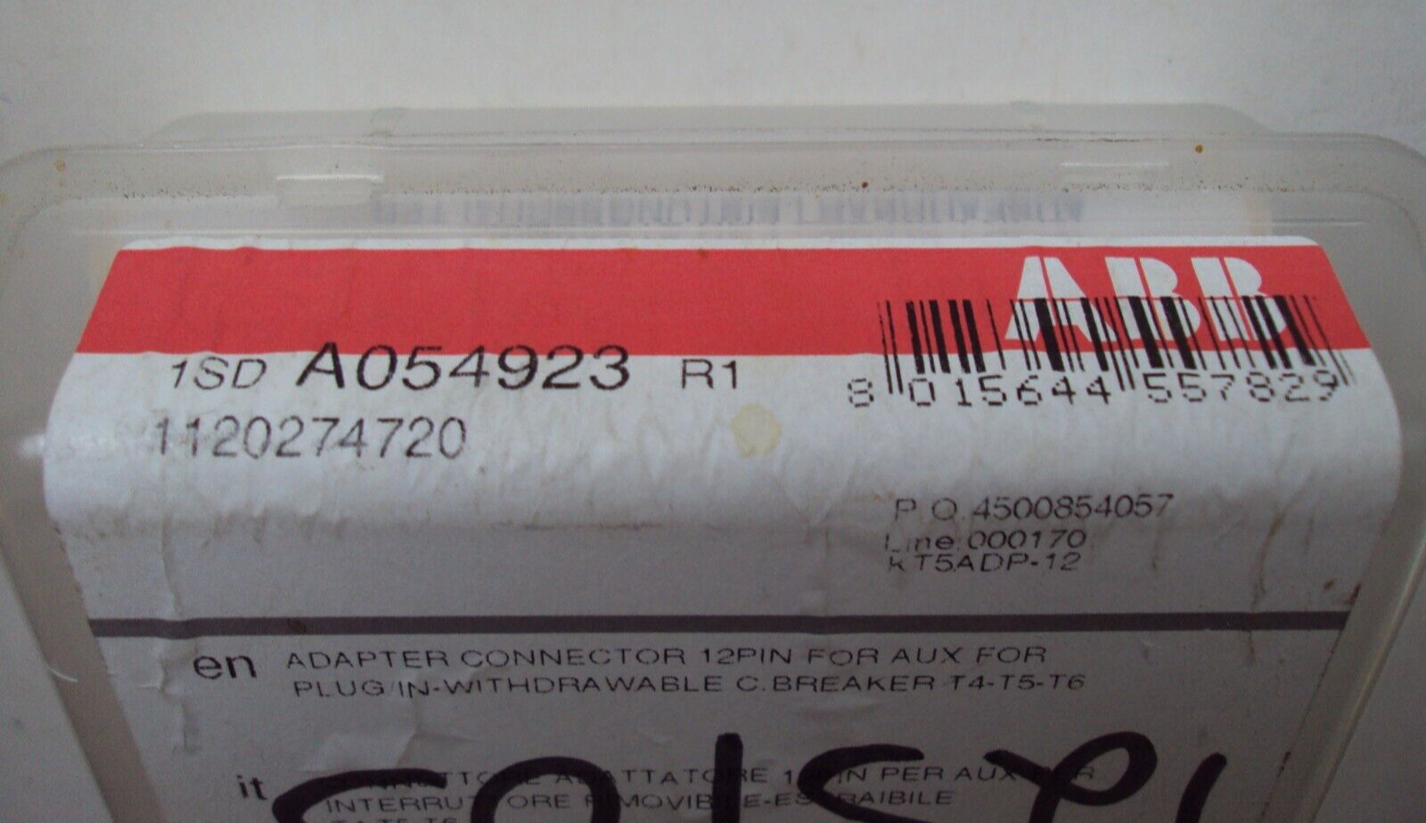 ABB P/N: 1SDA054923R1 ADP 12 PIN AUX T4-T5-T6 P/W ADAPTOR SOCKET 12P, 2 ADAPTERS