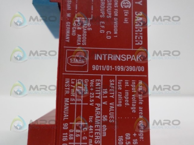 STAHL INTRINSPAK 9011/01-199/390/00 SAFETY BARRIER NSNP
