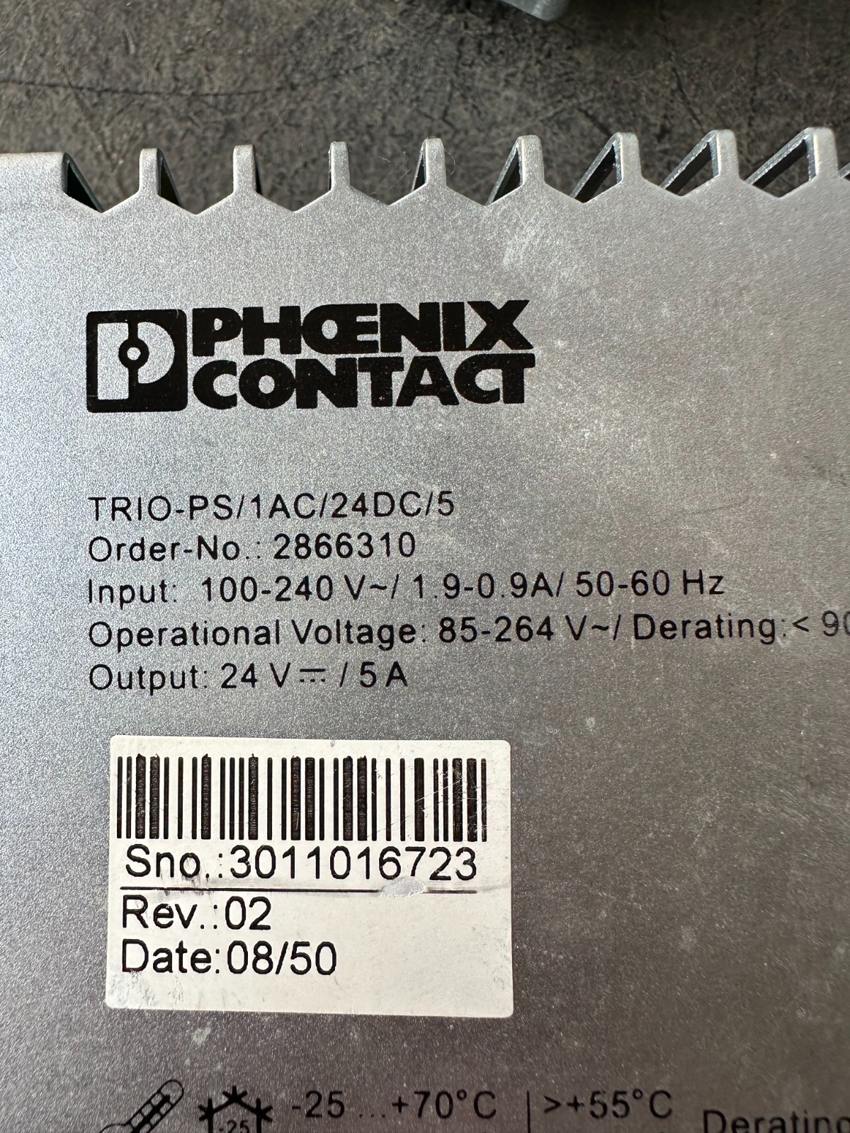 PHOENIX CONTACT TRIO-PS/3AC/24DC/5 TRIO-PS/1AC/24DC/5
