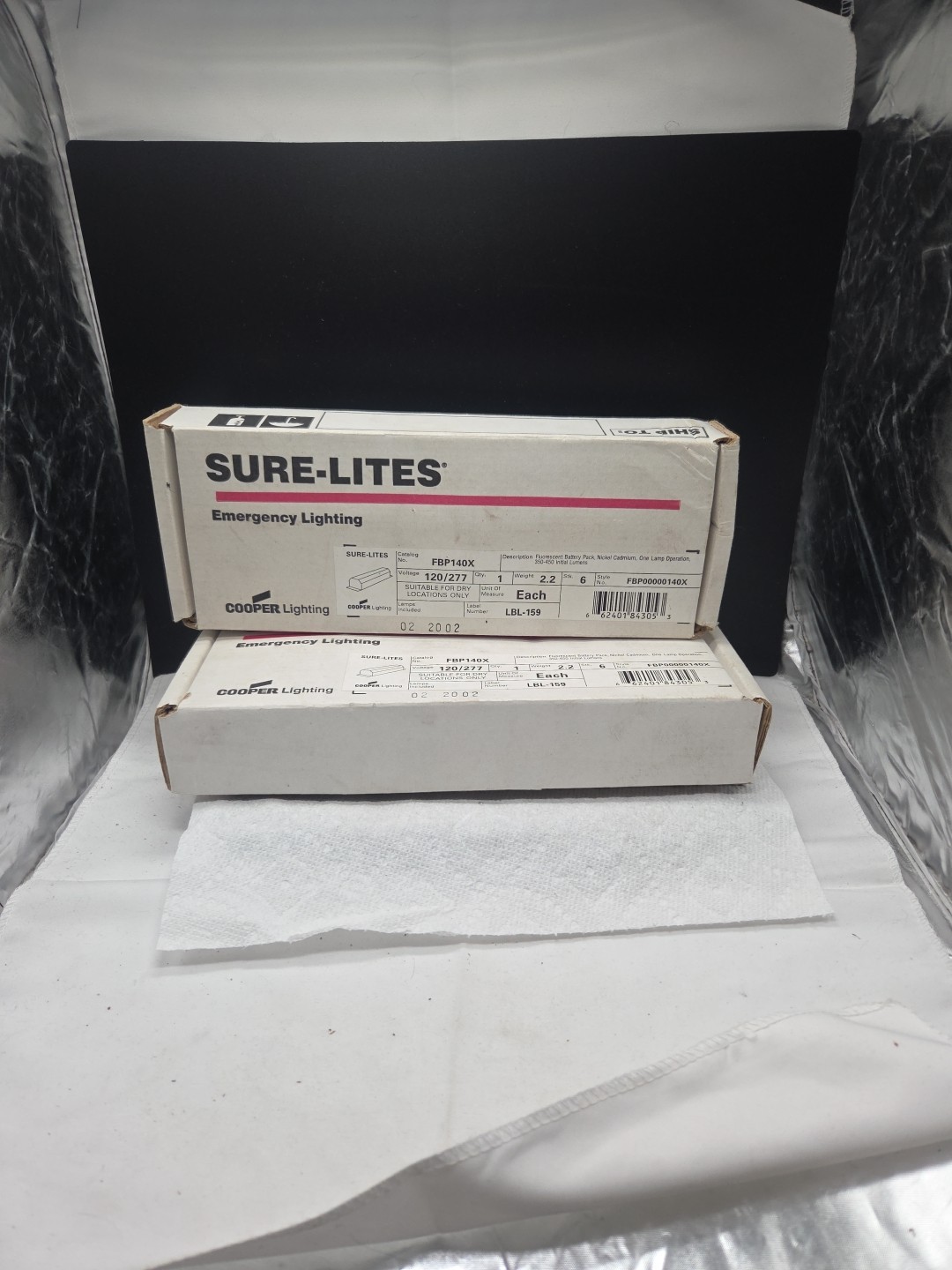 Cooper Lighting 2 FBP140X SURE-LITES Fluorescent Emergency Ballast 2 New Units.