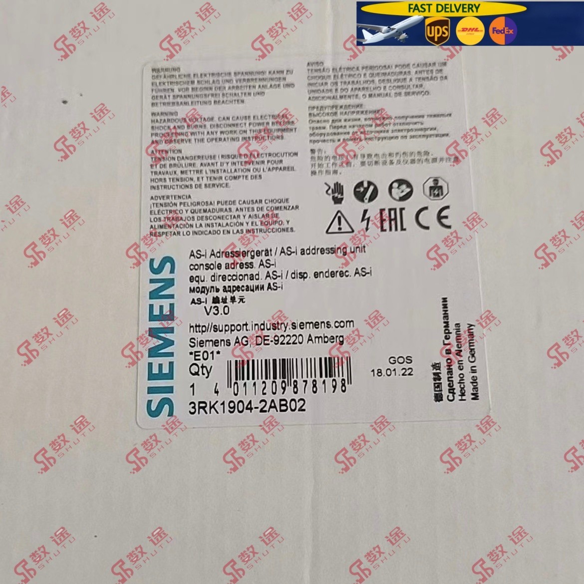 Siemens 3RK1904-2AB02 AS-Interface Addressing#1pcs new by UPS