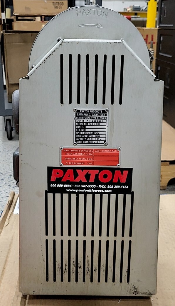 PAXTON AT1000B Centrifugal Type Blower W/ US Motors H24410A 15HP 50HZ SEE NOTES