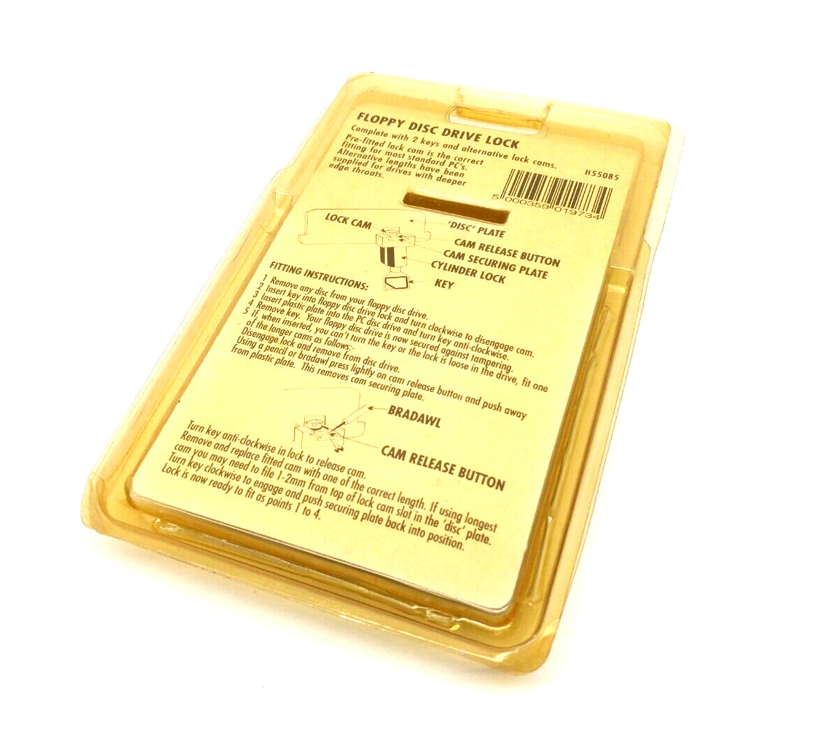 GENii Security H55085 Floppy Disc Drive Lock, Fits 3-1/2″ & 5-1/4″ Drives