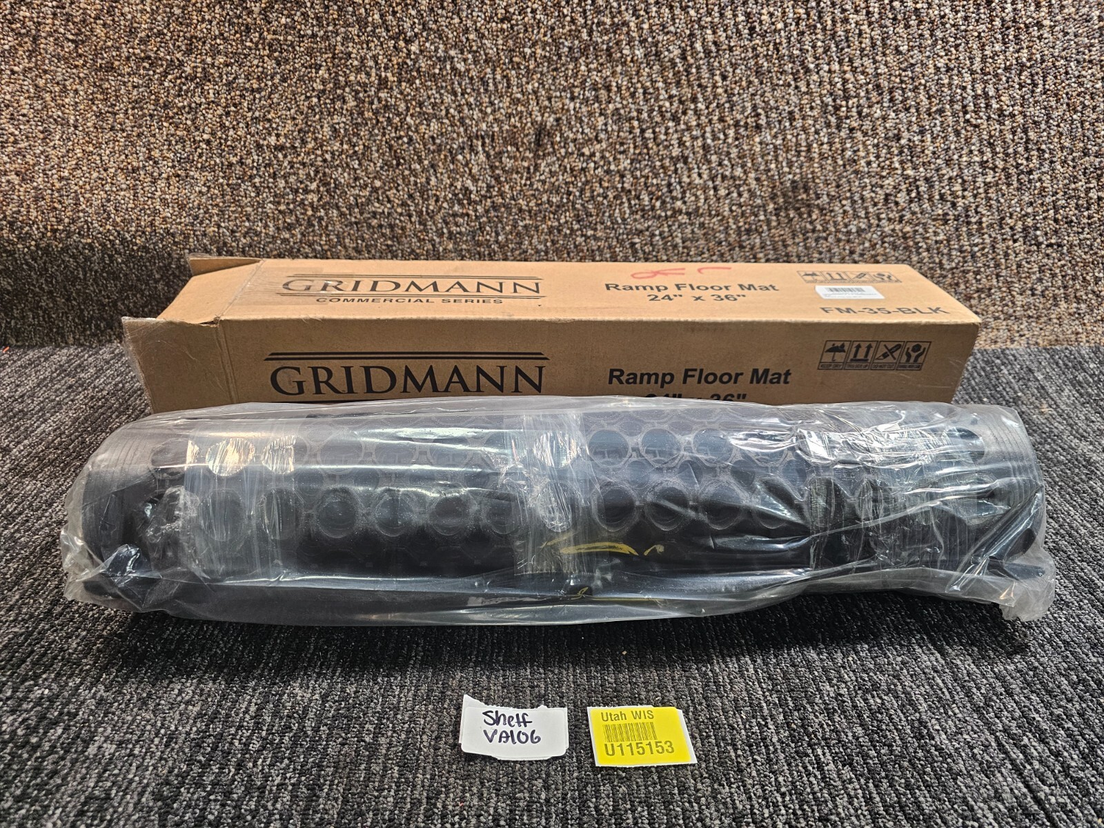 GRIDMANN Rubber Floor Mat, 24″ x 36″ Anti-Fatigue Drainage Mat REST-FM-35-BLK