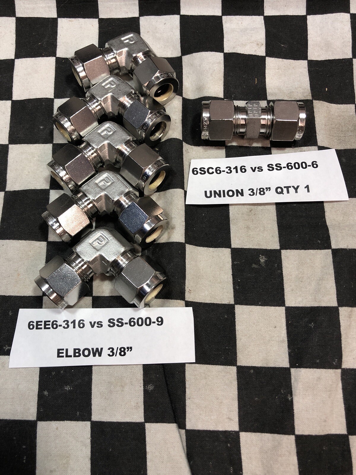Swagelok Parker UNION 3/8″, 6SC6-316, 6EE6-316, SS-810-R-6, SS-810-1-4 #1327NA