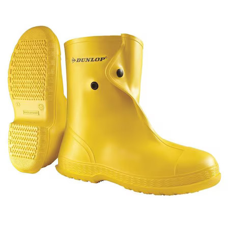 Dunlop 8802000 Overboots, Plain Toe, Flex-O-Thane Pvc, 10 In Height, Snap Tab