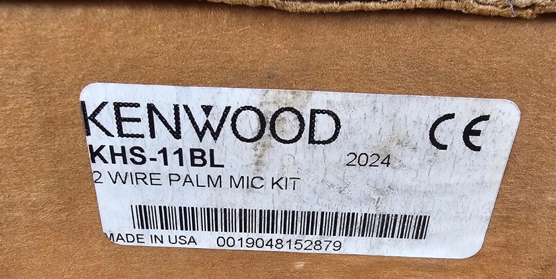 Kenwood KHS-11BL 2 Wire Palm Mic Kit