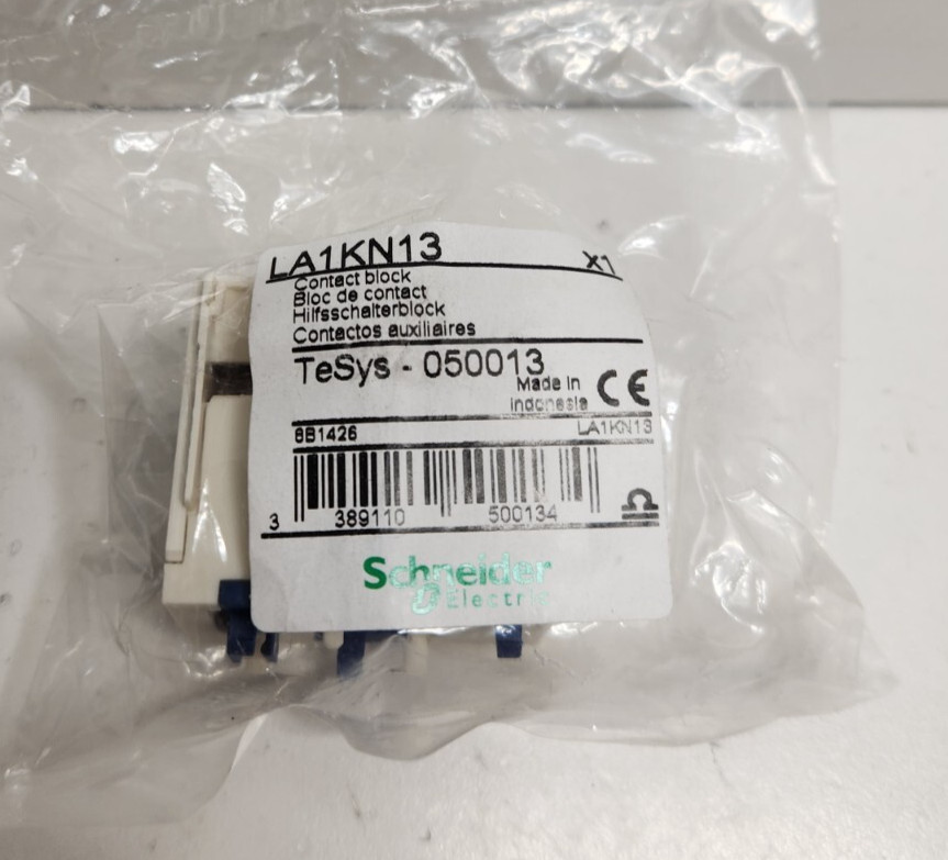 NEW IN BAG! SCHNEIDER 10A 575V 1NO/3NC AUXILIARY CONTACT LA1KN13