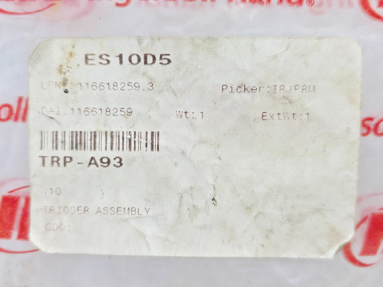 Ingersoll Rand TRP- A93 Trigger Assembly Pack of 10