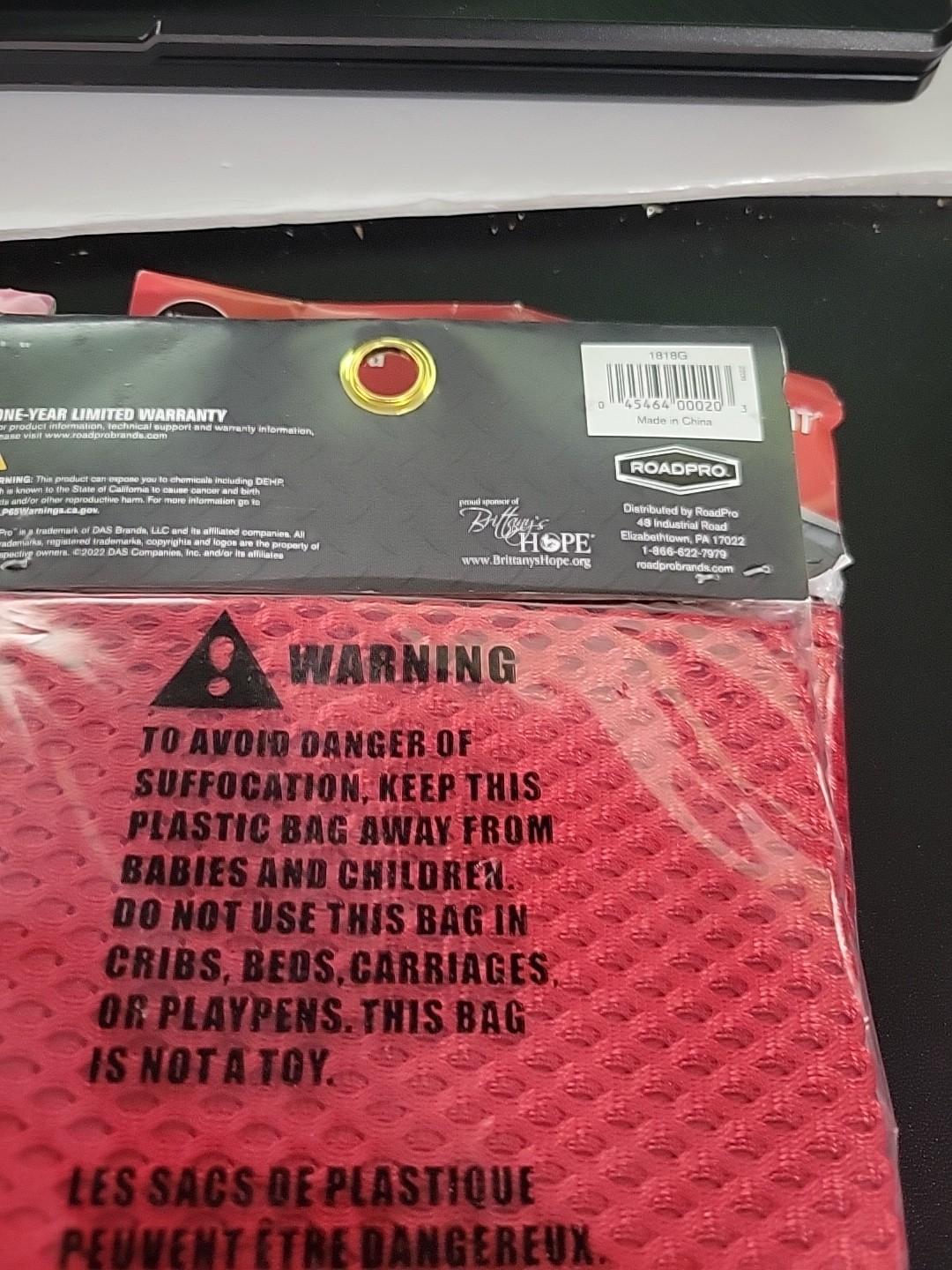 Lot of 2 RoadPro 1818G Safety Warning Mesh Flags with Grommets 18″x 18″ – Red