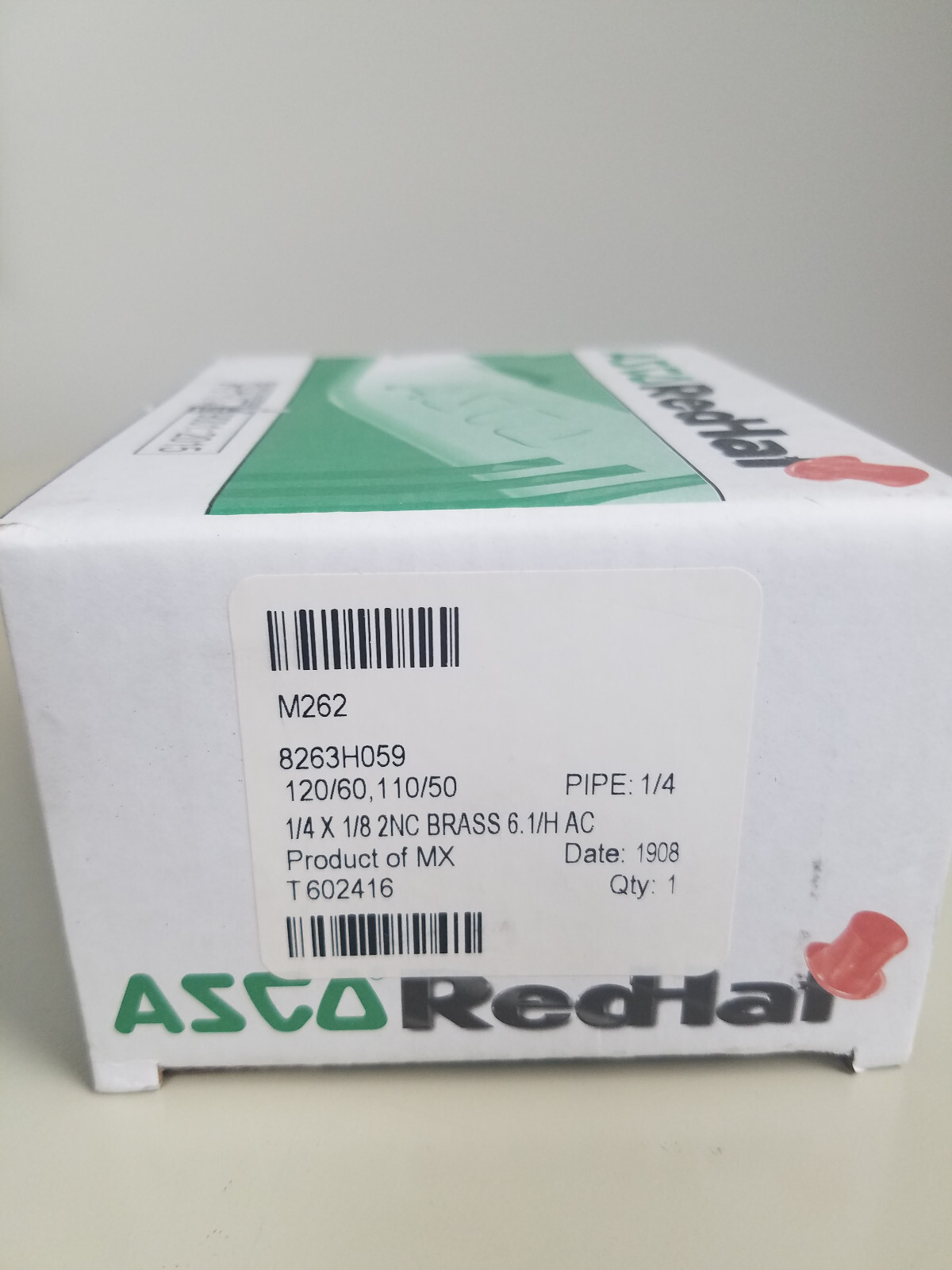 ASCO 8263H059 120/60,110/50 1/4 X 1/8 2NC BRASS 6.1 /H W SOLENOID VALVE