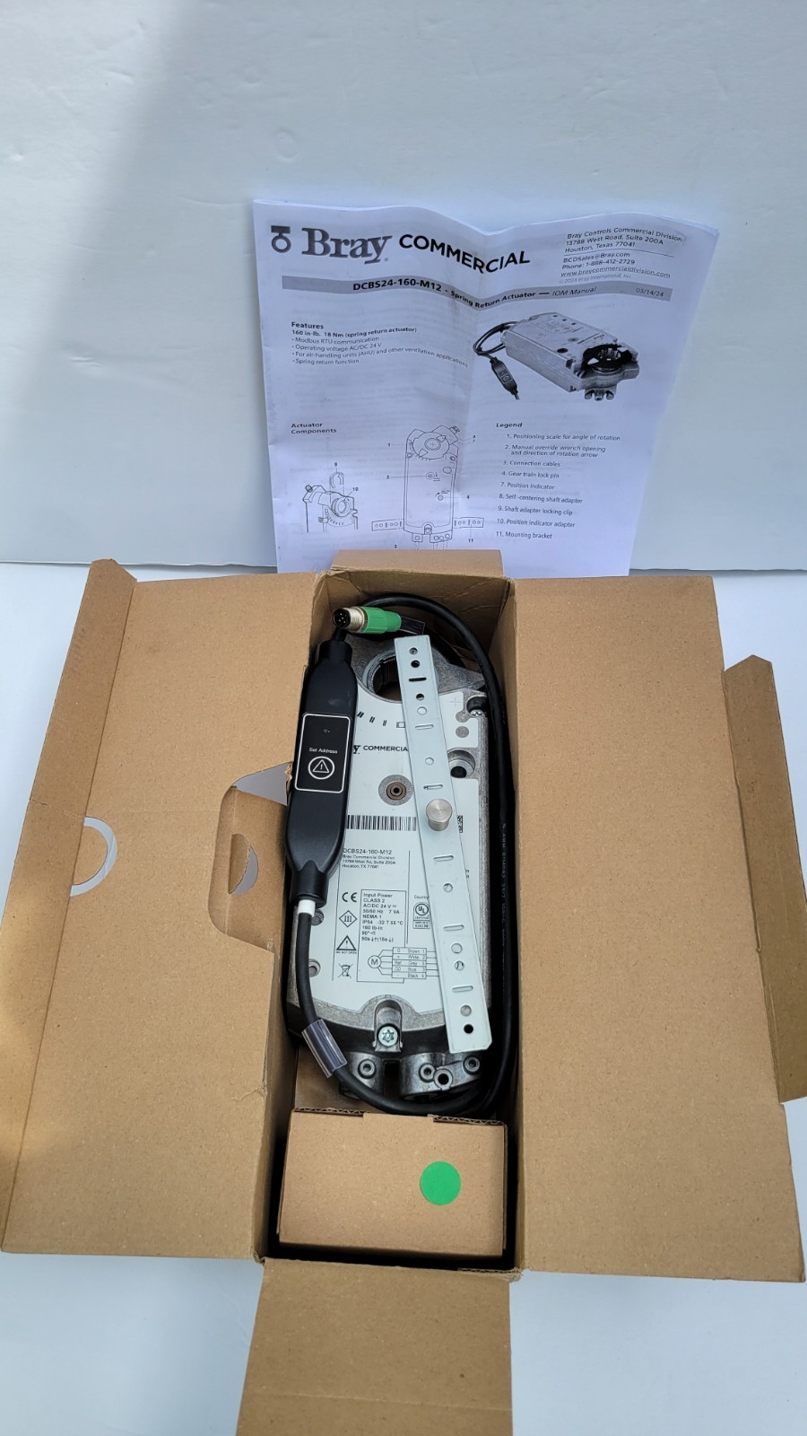 Bray DCBS24-160-M12 24V SPRING RETURN ACTUATOR NEW Actuator