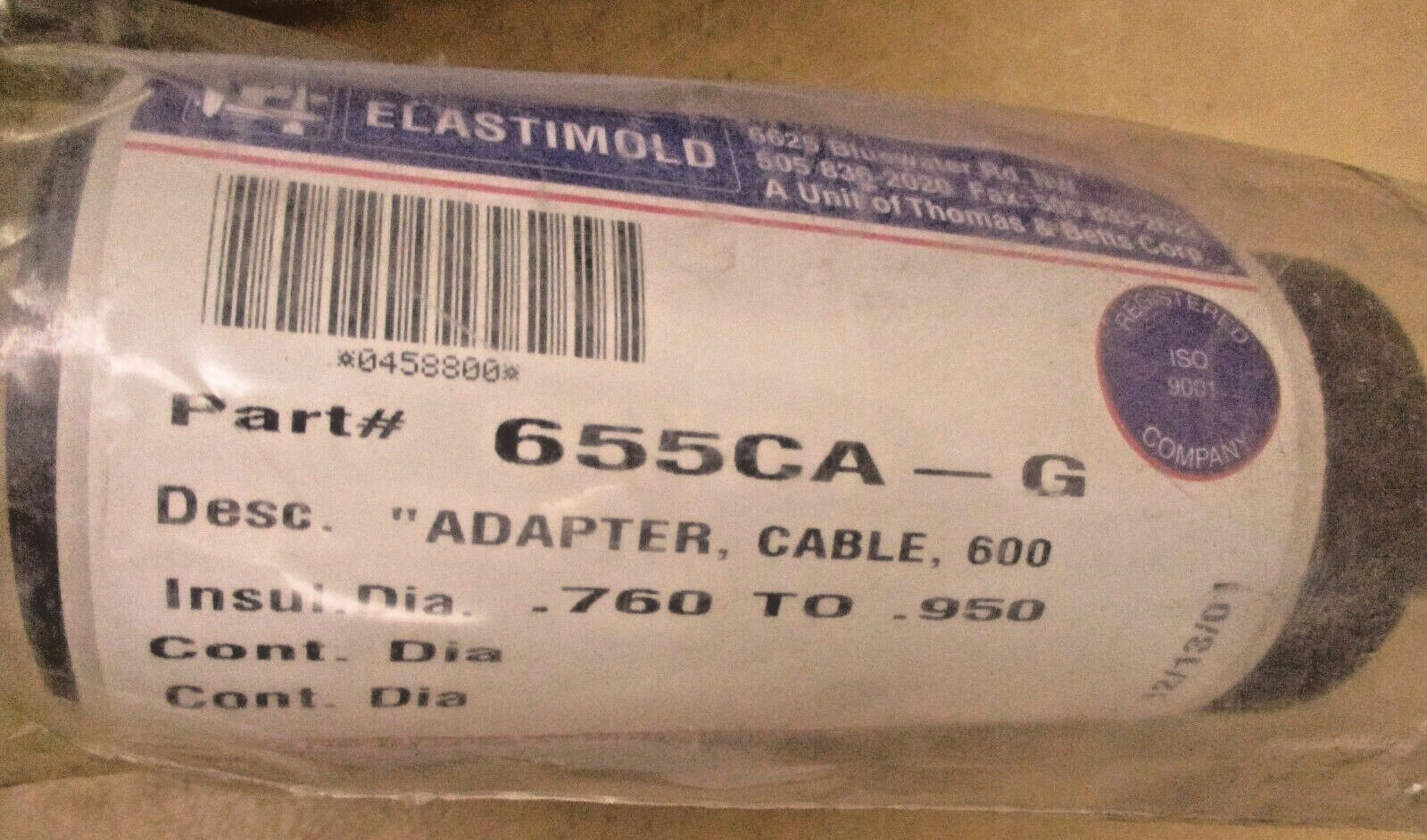 Elastimold 655LRG0280 Elbow Conctr 760-950-250 K655BLR 655GA-G 46778HAT