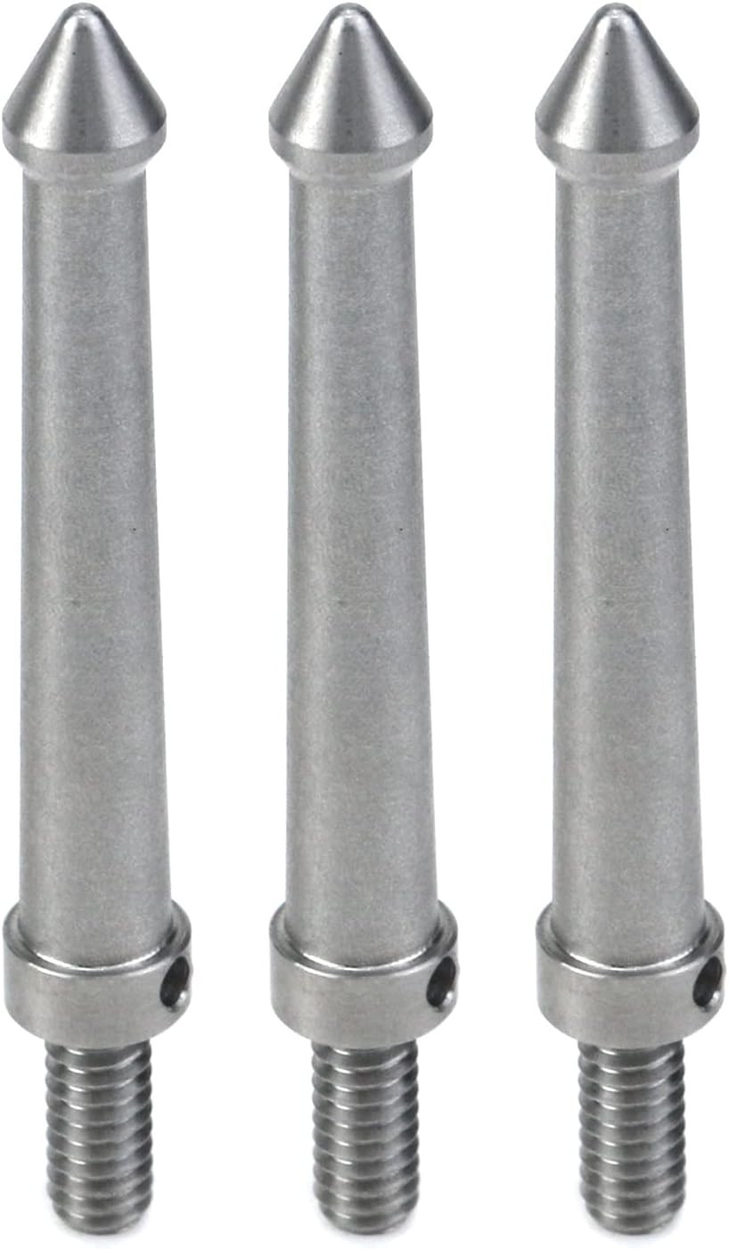 3 Pcs 1/4 Inch Stainless Steel Tripod Spike Mount Adapter 80mm