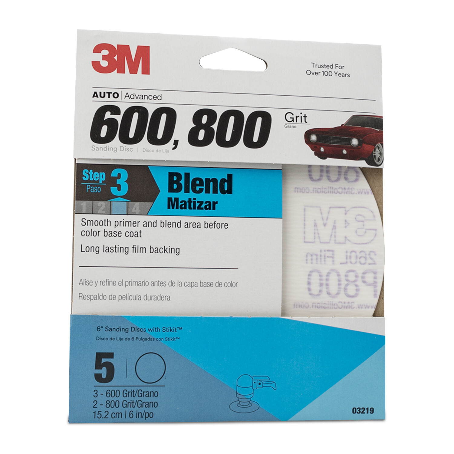 3M Performance Sanding Discs with Stikit Attachment, 03219, 6 in, (Case of 20)