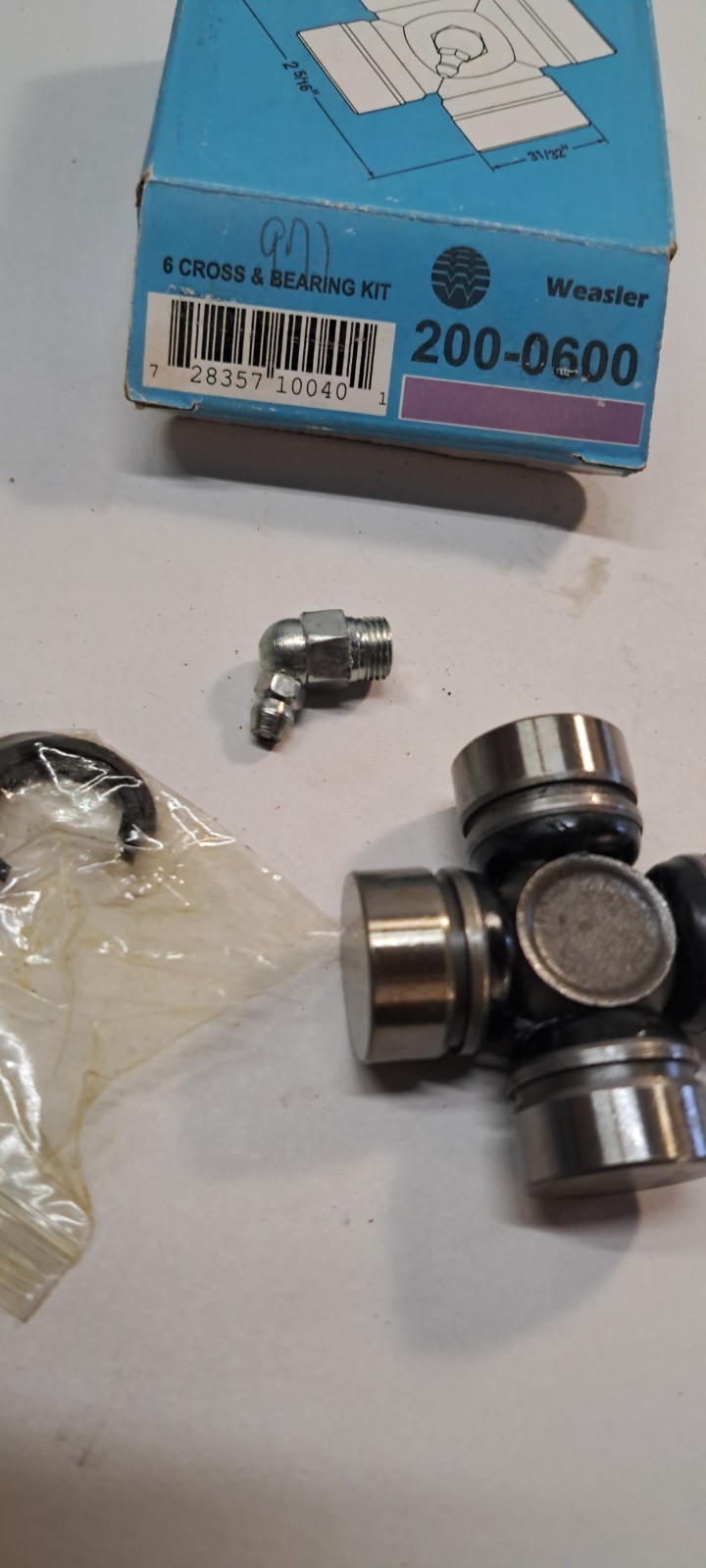 Weasler 6R Universal Joint Cross & Bearing Kit 200-0600 Sealed ~ Gravely 12134