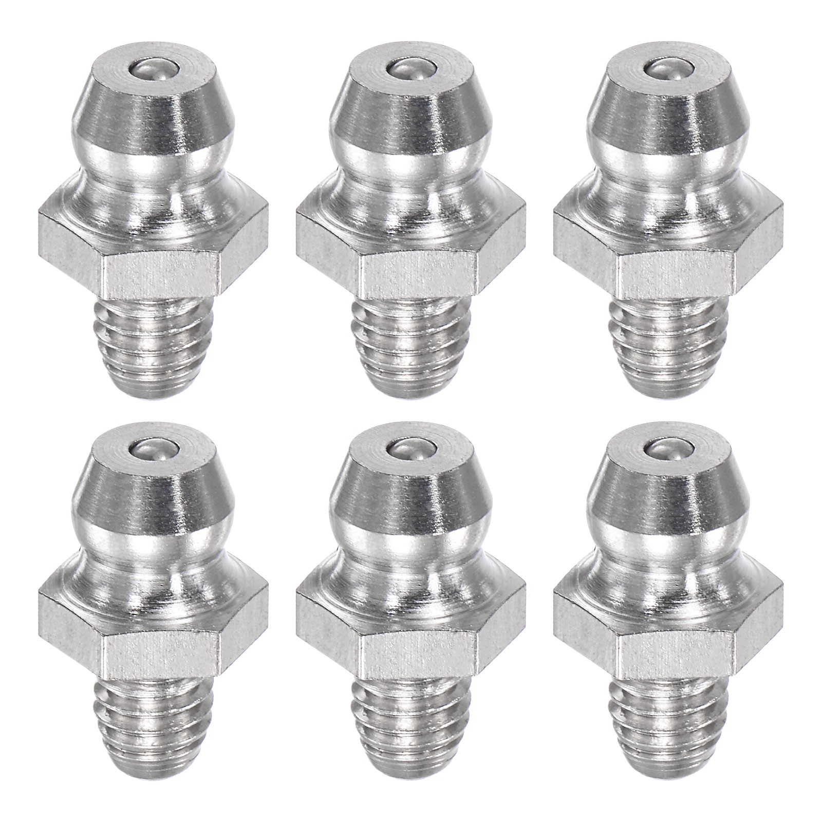 6Pcs Metric Stainless Steel Straight Hydraulic Grease Fitting M5 x 0.8mm Thread