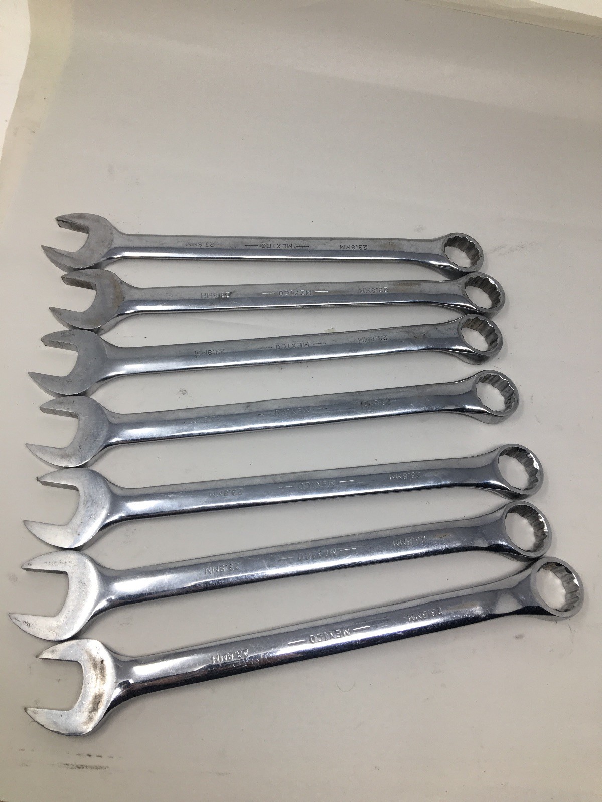 Lot Of 7 Urrea 1230, 12-point Combination Open/Box End Wrenches, All Are 15/16″