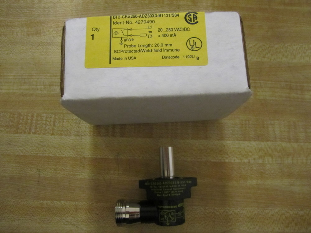 Turck BI2-CRS260-ADZ30X3-B1131/S34 Switch BI2CRS260ADZ30X3B1131S34 (Pack of 3)