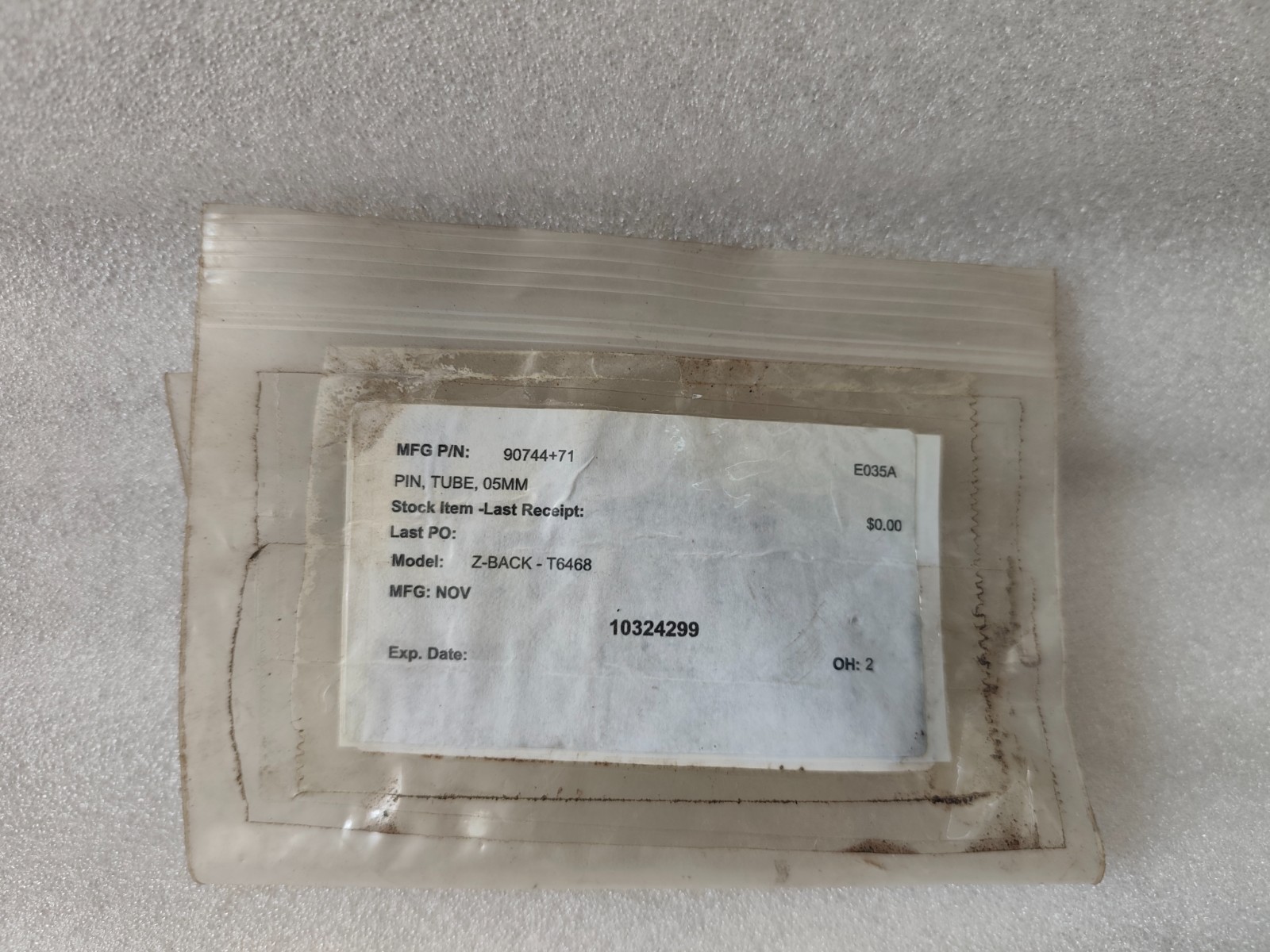 National Oilwell Varco NOV 90744+71 Tube Pin 5mm Z-BACK T6468 OEM Part Lot Of 2
