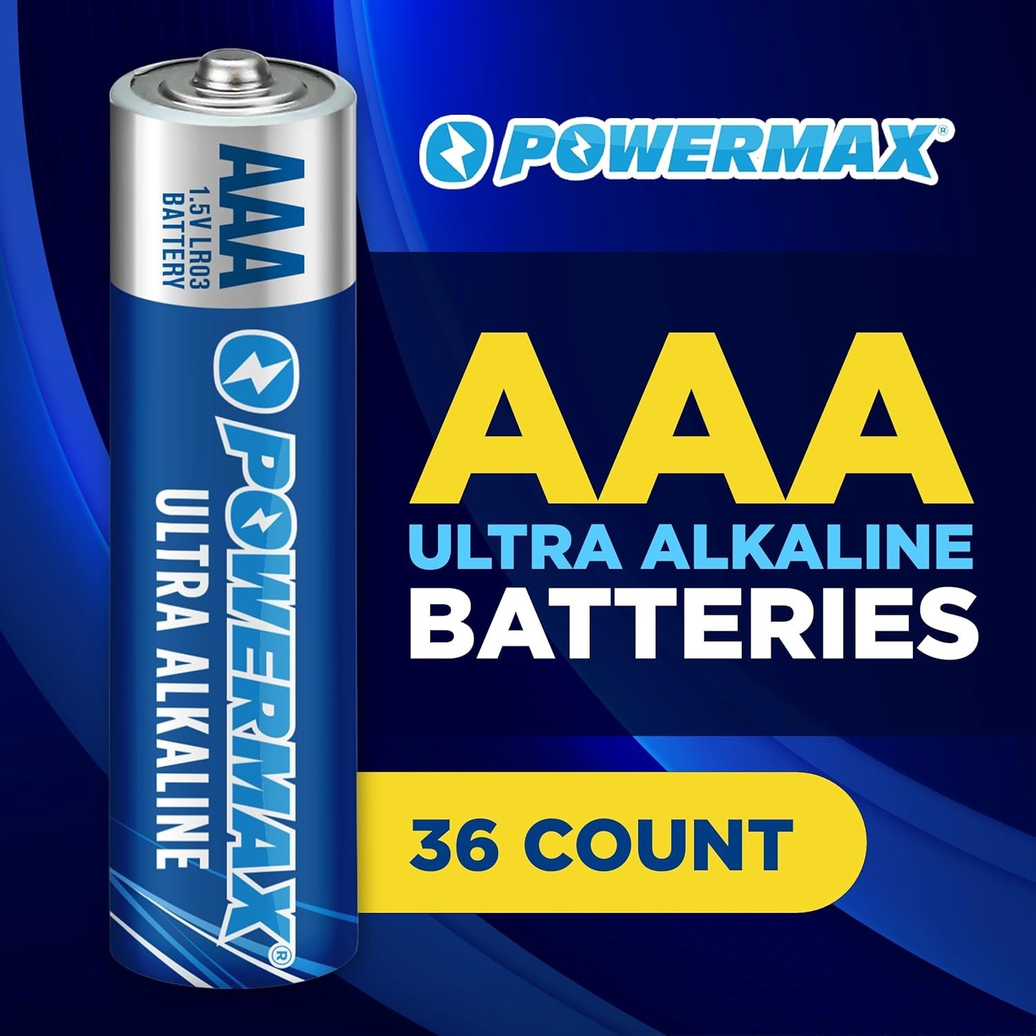 Powermax 36-Count Triple AAA Batteries, Ultra Long Lasting, 10-Year Shelf Life