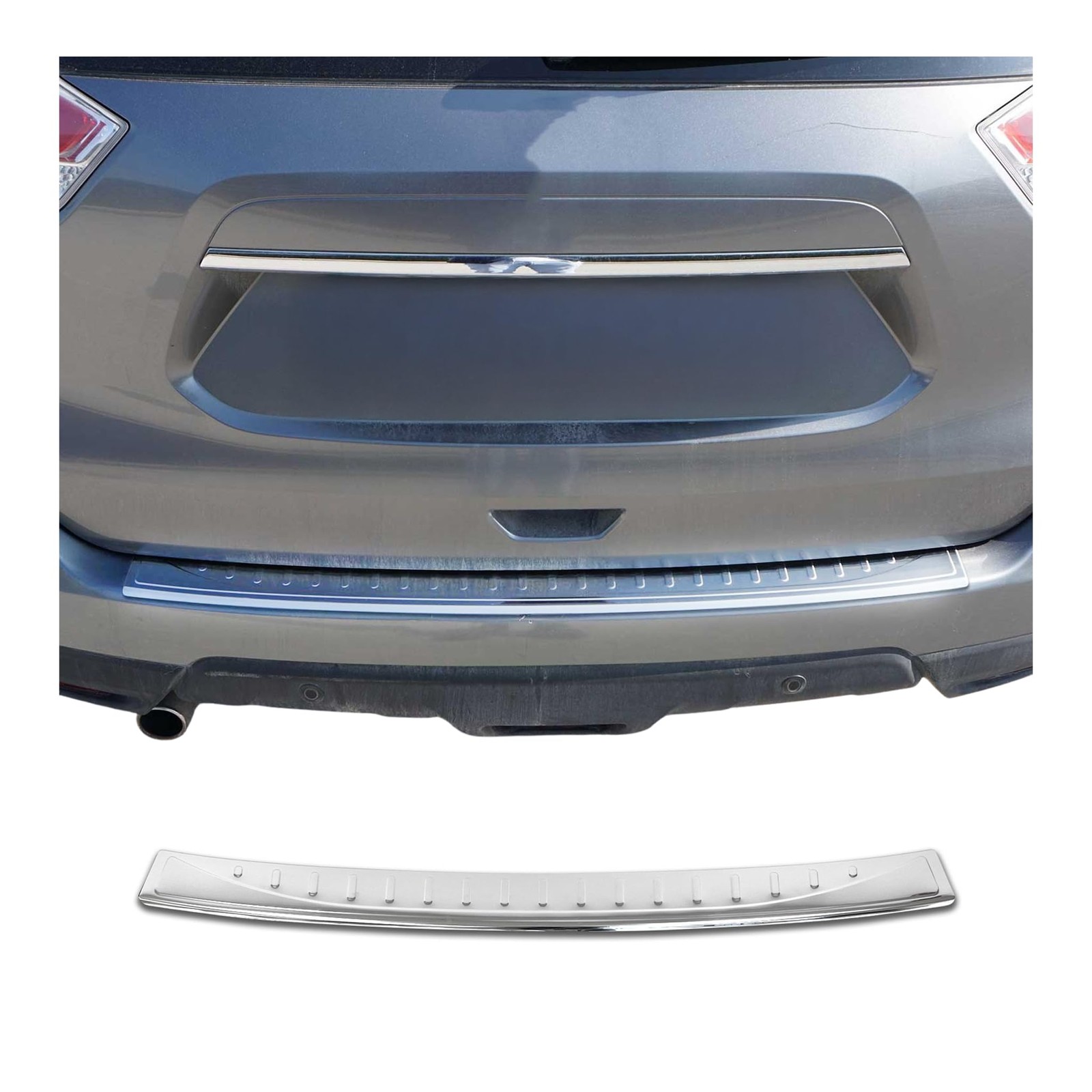 OMAC Rear Bumper Sill Cover for Nissan Rogue 2014-2020 – Stainless Steel Poli…