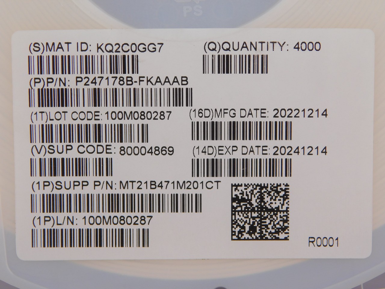 Lot of 2000 KAMAYA MT21B471M201CT 0805 X7R 470pF +-20% 200V