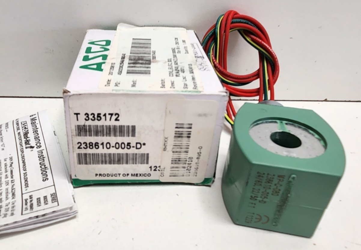 NEW IN BOX! ASCO 24V SOLENOID COIL 238610-005-D