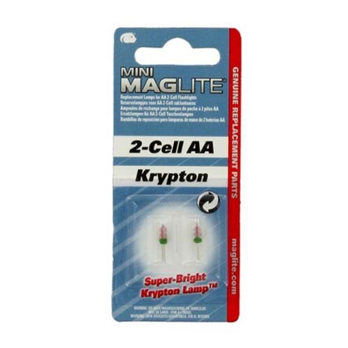 MARS 79223 Replacement Lamp, AA MagLite Bulb 2/Pk LM2A001