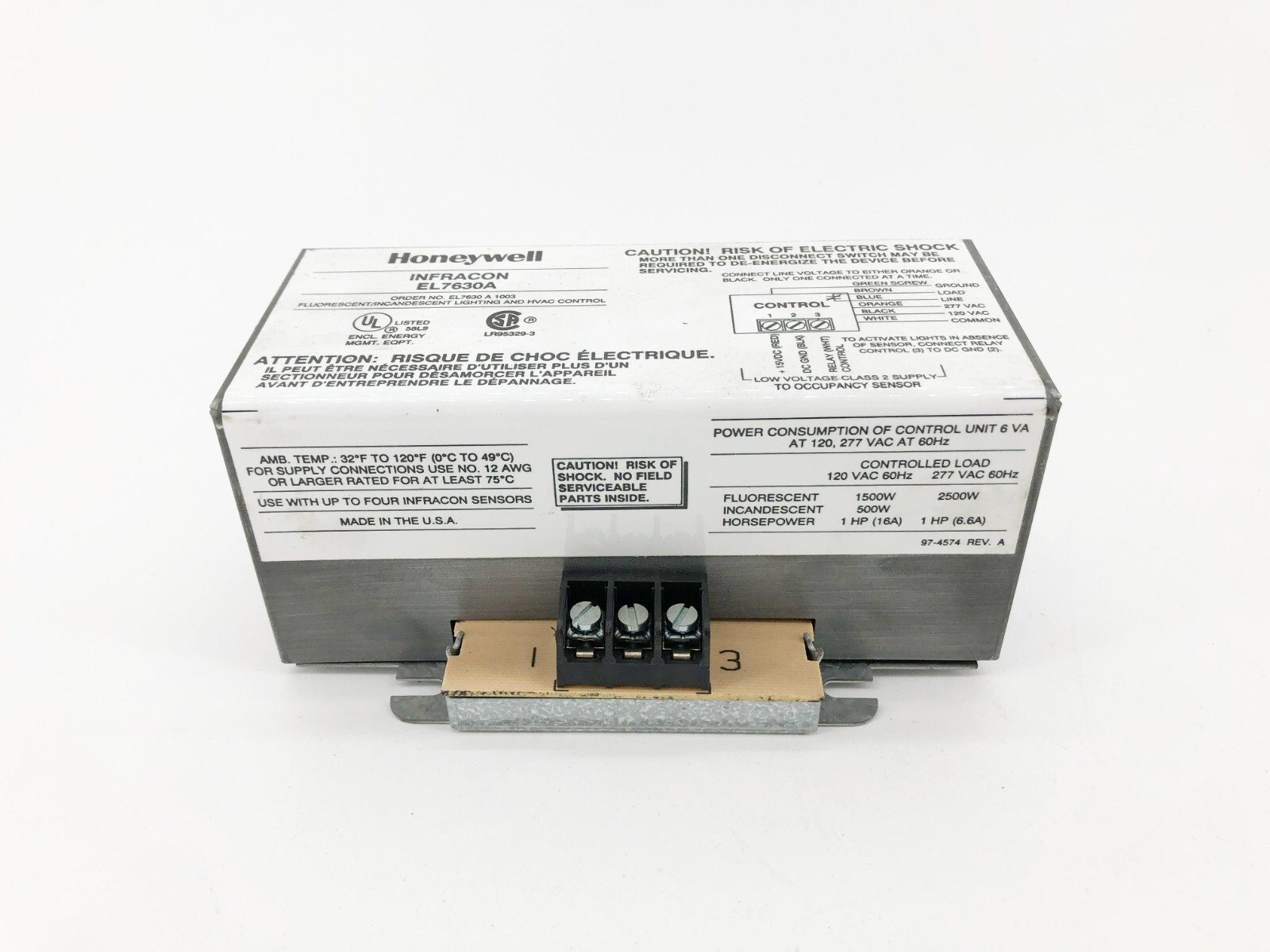 New Honeywell Infracon EL7630A Lighting Controller 120/277VAC EL7630-A-1003