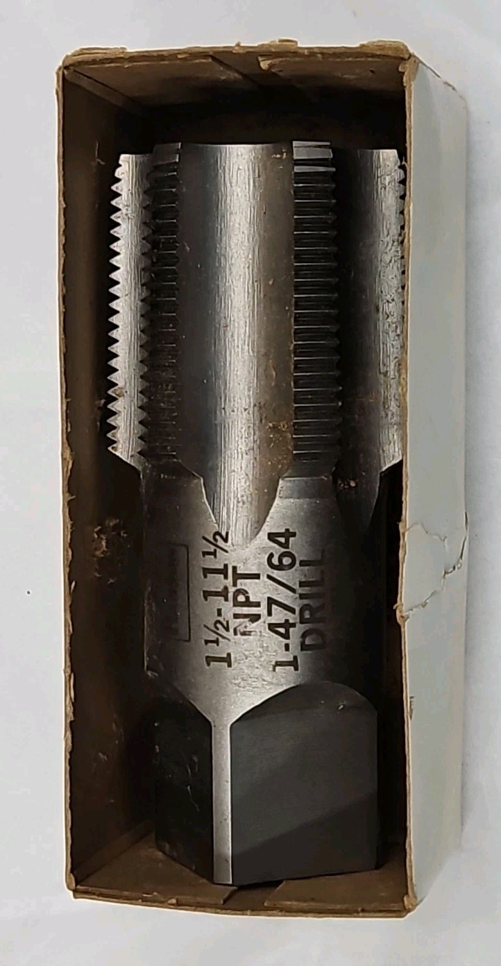 Hanson Irwin 1909 1-1/2″ NPT 6 Flute Tapered Pipe Tap USA 1.5″