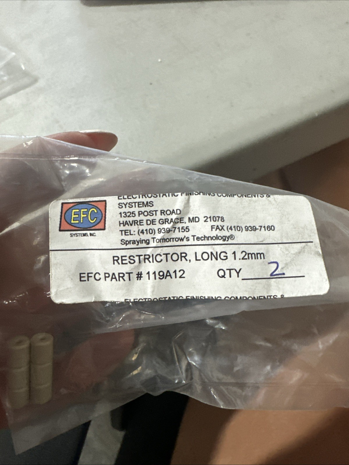 RESTRICTOR 1.2MM FOR 805A71 AIR CAPS +++LOT of 43++++