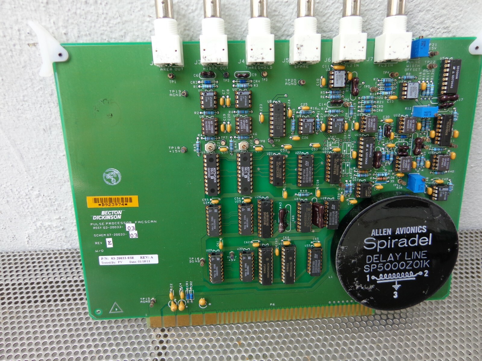 Becton Dickinson Pulse Processor FAC Scan Circuit Board 03-20033-03 07-20033-03