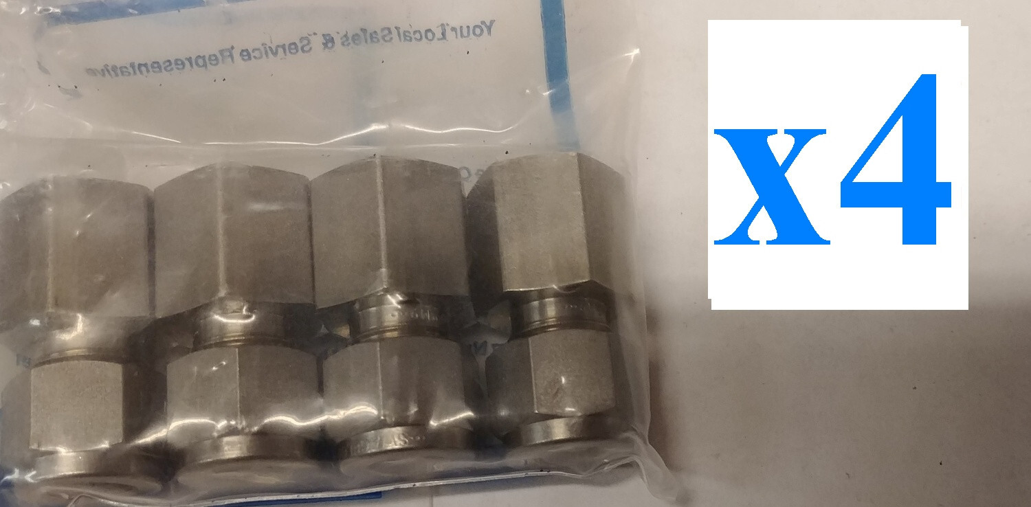 x4 NEW Swagelok SS-600-7-4 Fitting Fem Connector 3/8in Tube OD x 1/4in FNPT 4pc