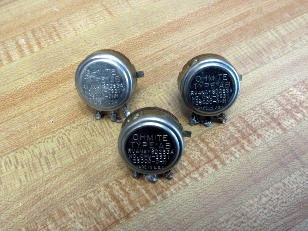 Ohmite RV4NAYSD253A 25KΩ Potentiometer CMU-2531 (Pack of 3)
