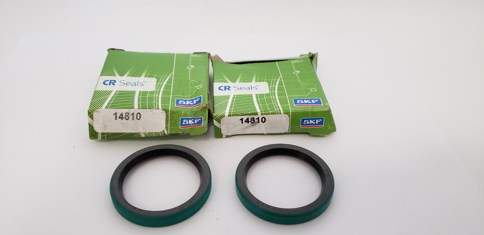 SKF 14810 OIL SEAL, SOLID SINGLE LIP, 1.5″ x 1.874″ x 0.25″, HM14 (LOT OF 2) NIB