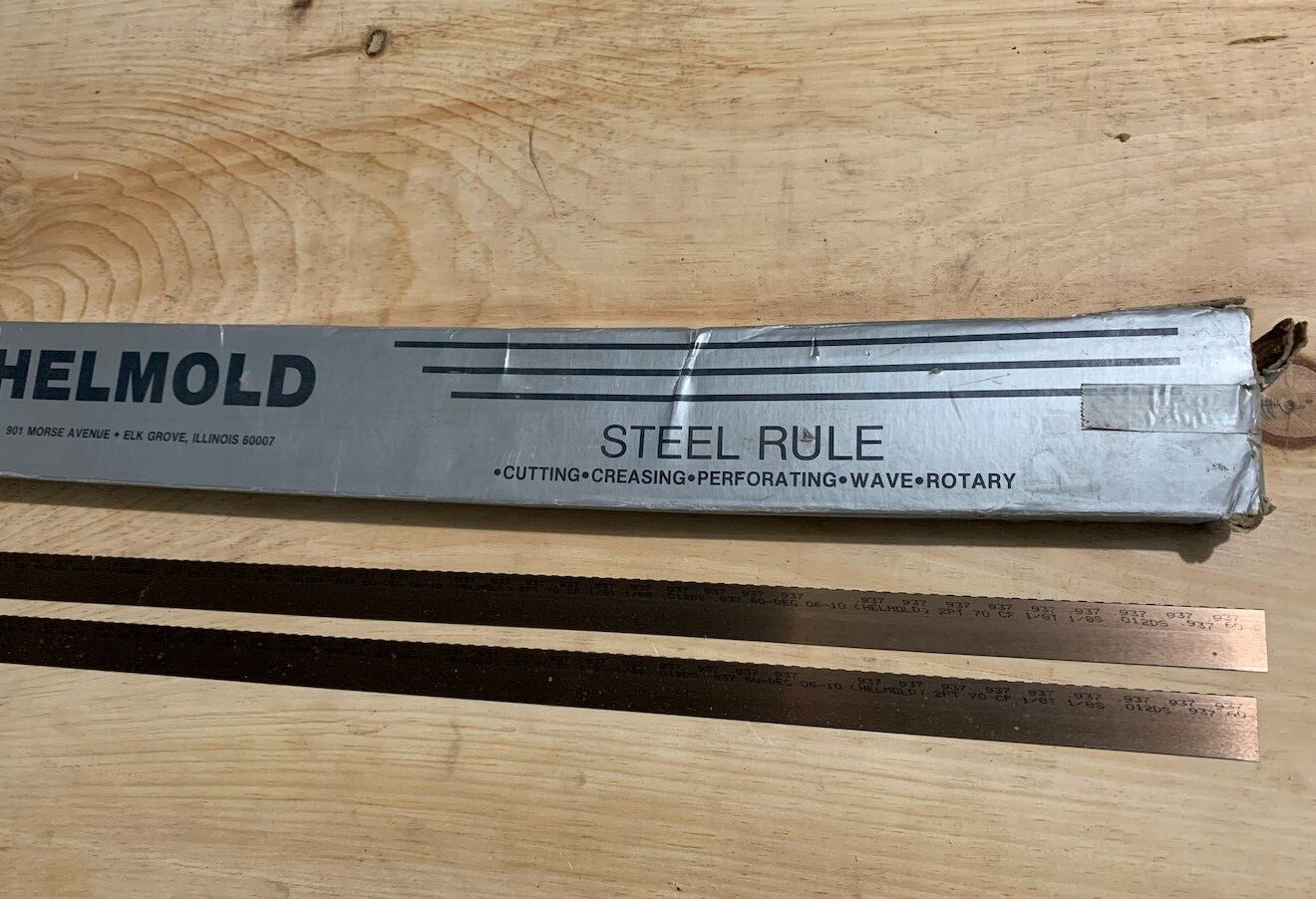 Helmold Steel Rule Die Material T1/8″ S1/8″ 60 Deg .937 30″ Lot of 5 USA NEW
